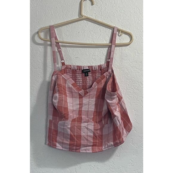 Torrid Women's Plus 2 2x Orange Seersucker Sleeveles Bralette Gingham Print tank - Picture 4 of 5
